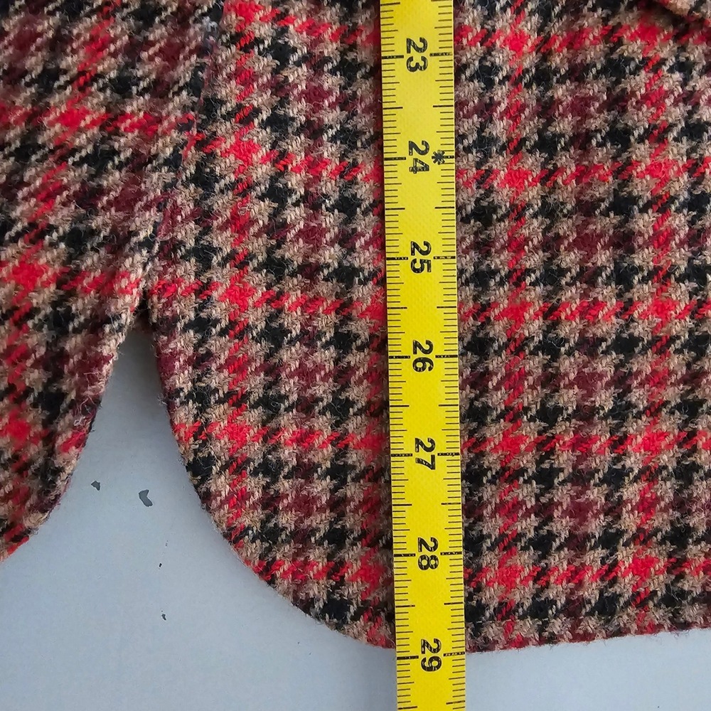Talbots Aberdeen Blazer 20W Red Houndstooth Plaid Wool Blend Academia Career - Picture 9 of 11